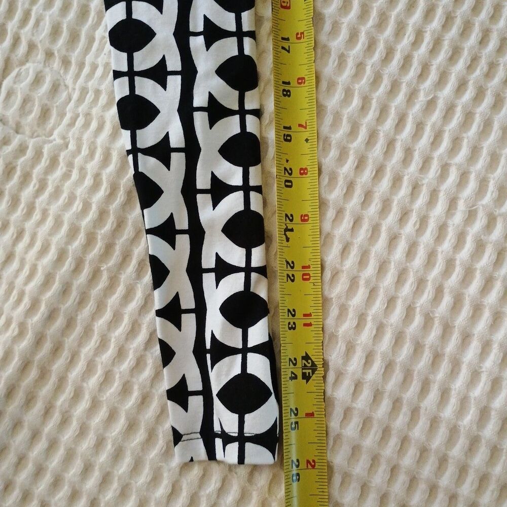 BANANA REPUBLIC Wrap Dress Womens Size M Black White Geometric Long Sleeve - Picture 6 of 9